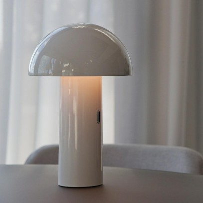 NEW GARDEN lampa biurkowa ENOKI BLANCO INDOOR & OUTDOOR biała - LED, wbudowana bateria