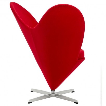 Fotel SERCE czerwony - włókno szklane, wełna, podstawa aluminiowa