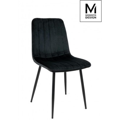 MODESTO krzesło LARA czarne - welur, metal