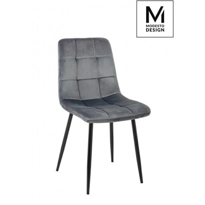 MODESTO krzesło CARLO ciemny szary - welur, metal