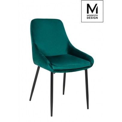 MODESTO krzesło CLOVER zielone - welur, metal