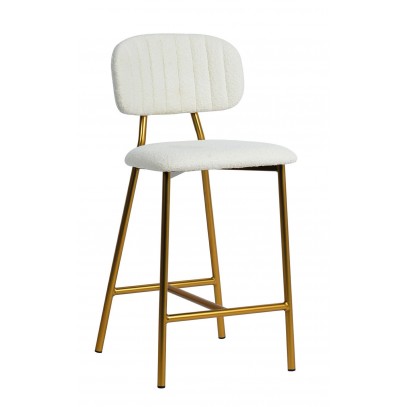 Krzesło barowe FABIOLA BOUCLE białe