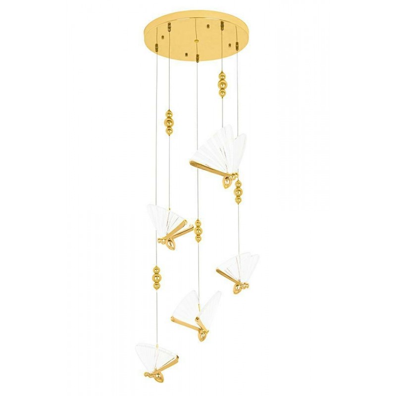 Lampa wisząca BUTTERFLY DISC 5 złota