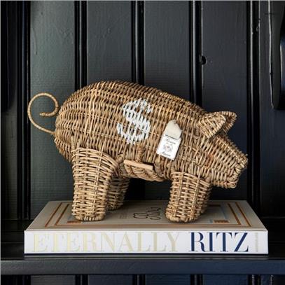 Skarbonka Rattan Piggy Money Saver Riviera Maison